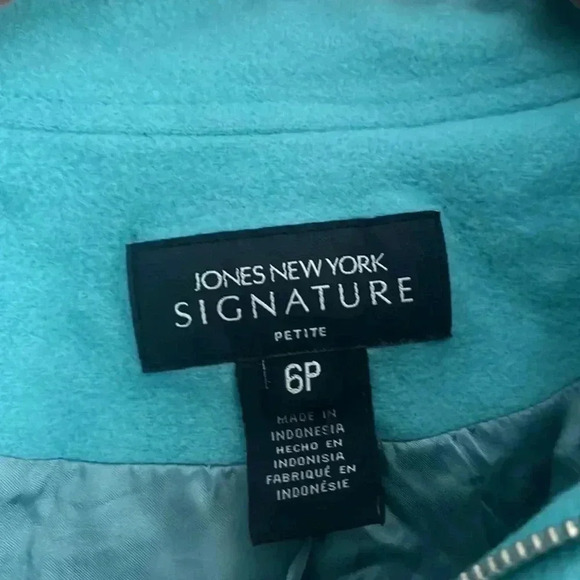 Jones New York blue wool blend light weight jacket Womans size 6 P - Picture 2 of 4
